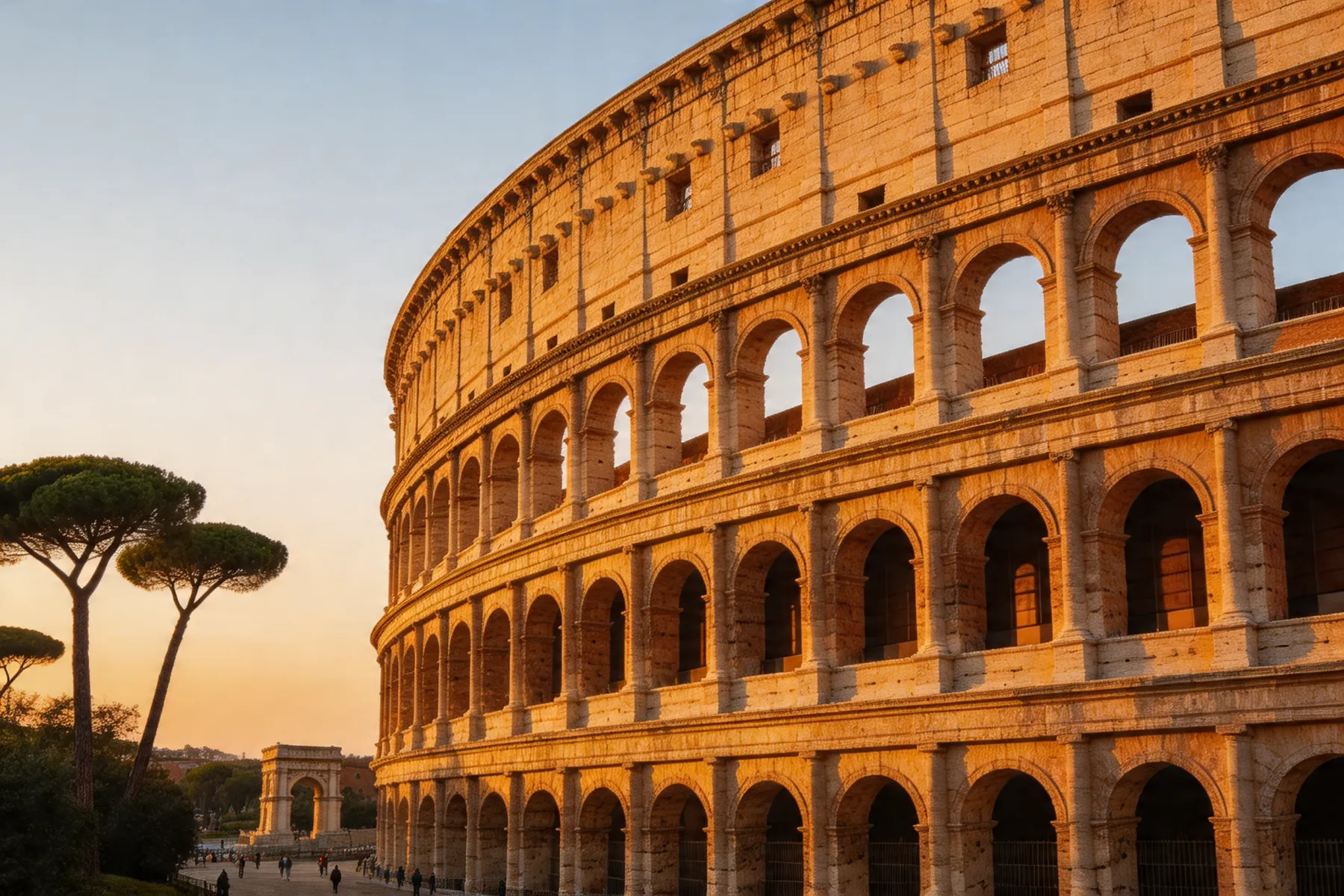Colosseo di Roma al tramonto