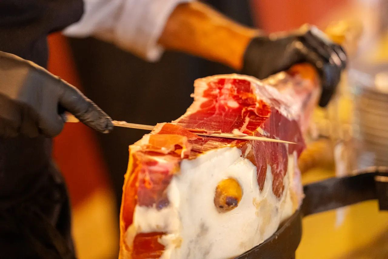 Ham sliced to order during the dinner event